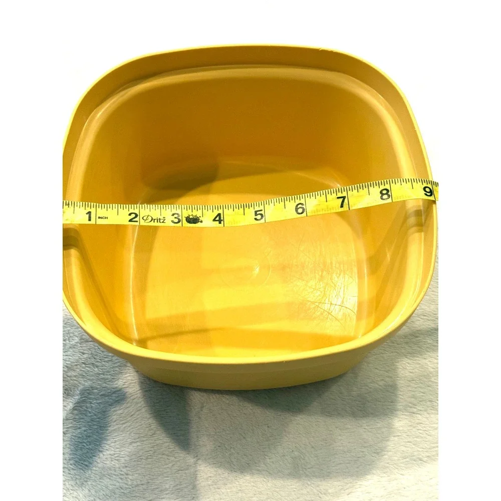 Tupperware Harvest Gold Yellow Square Microwave Steamer Base‎ 888-12 Vintage